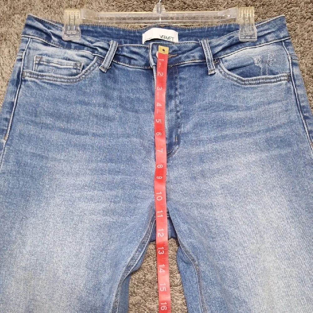 Vervet Los Angeles Trendy Light Blue Distressed Ankle Jeans-30 - Picture 4 of 7